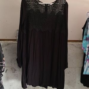 Black and Lace Swing DRESS Tunic XXL